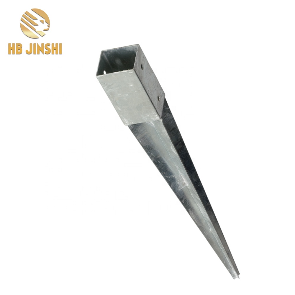 Square Wood Post Ground Sleeve Fence Carrier Sleeve Hot-Dip Galvanized Base Plate Post Anchor