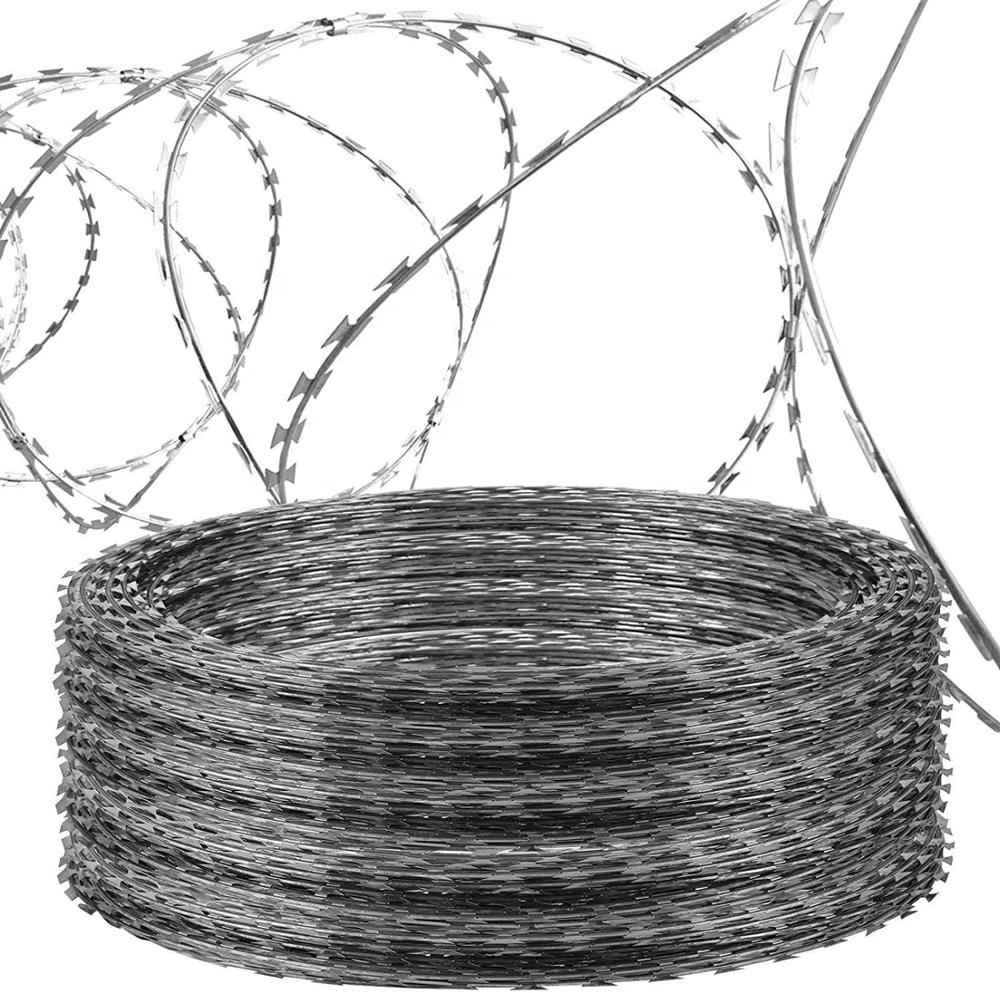 18" Coils Razor Wire Galvanized Razor Ribbon concertina razor barbed wire