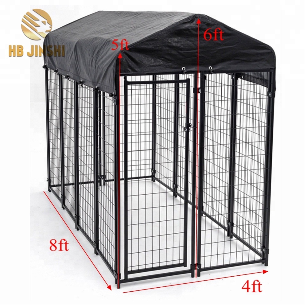 I-assemble ang Animal cage sa labas ng dog kennel na may canvas cover at safety lock