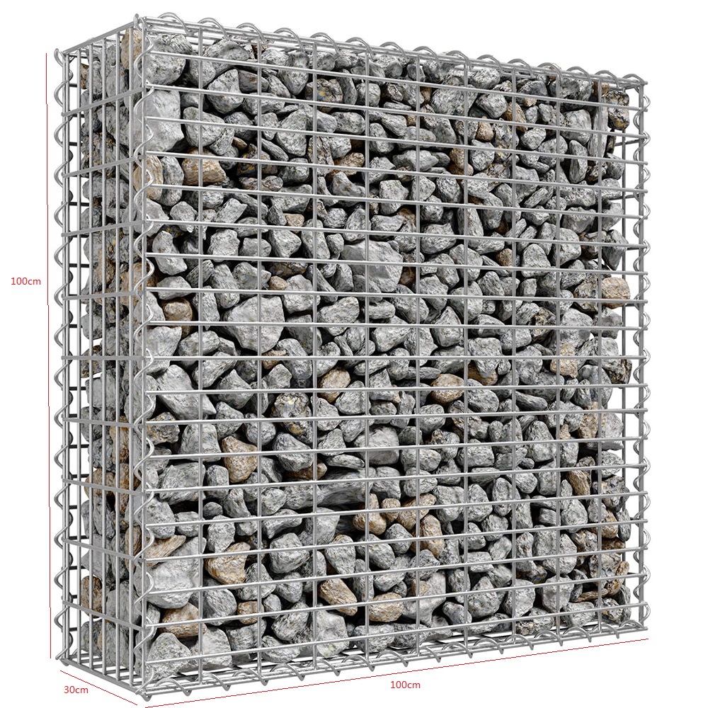 1m*0.5m*0.3m Габионски ѕид со галванизирана заварена мрежа
