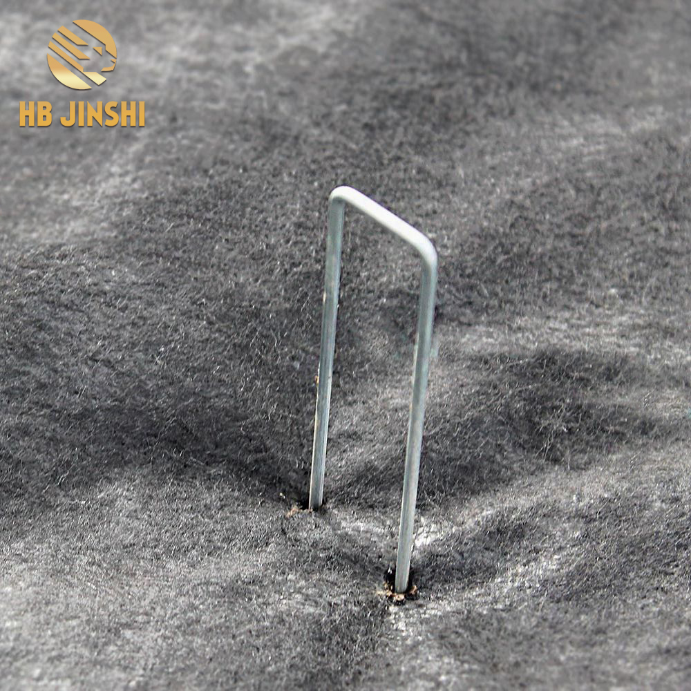 Hot Sale 1" x 6" U Type Square Top Metal Wire Ground Pins Garden Stake Sod Staple
