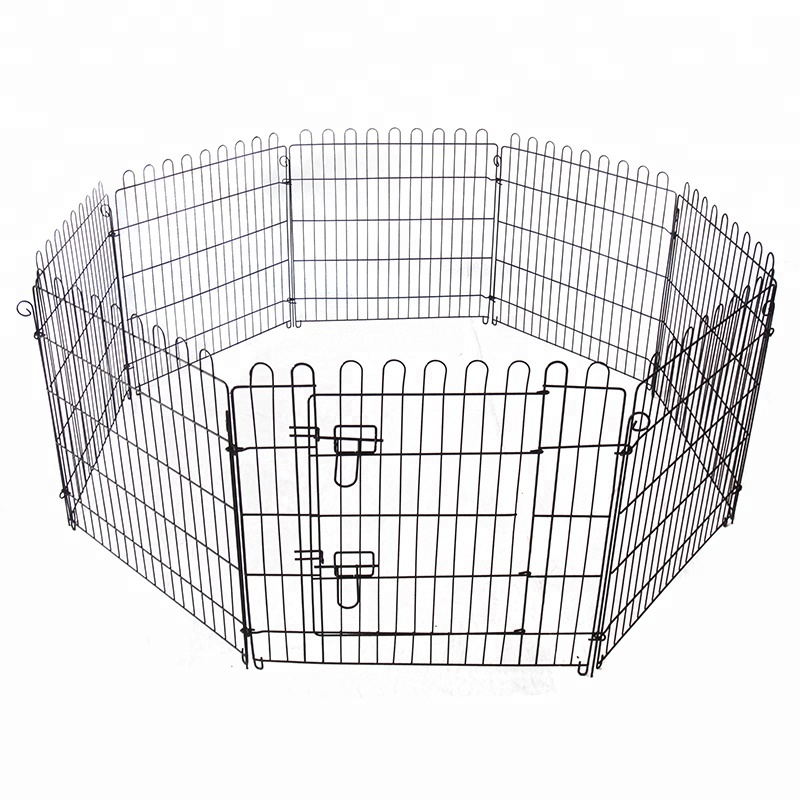 6 Panel Metal Play Run Cage Pet Dog Puppy Pen kanggo Kelinci Guinea Pig Cat