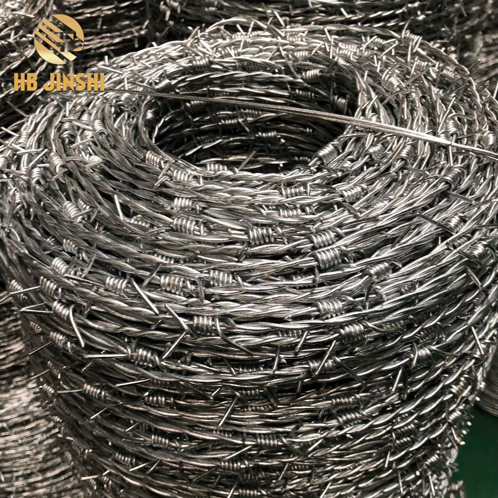 ការធានាពាណិជ្ជកម្ម 14 × 14 រង្វាស់លួស Galvanized Twisted Barbed wire