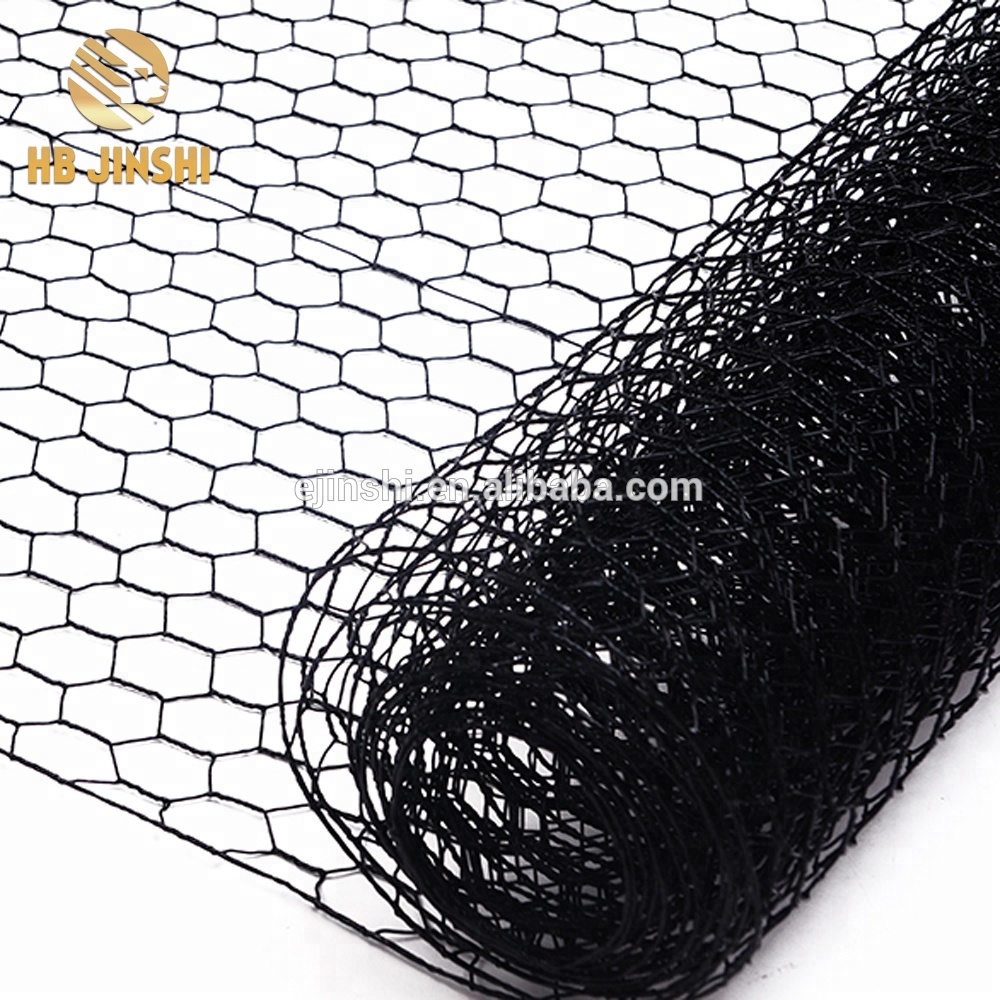 5FT X 150FT juoda PVC dengta paukštienos tinklelio šešiakampė vielos tinklelio tvora