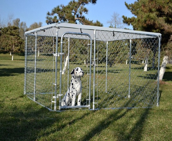 Cuccia per cani con collegamento a catena all'aperto