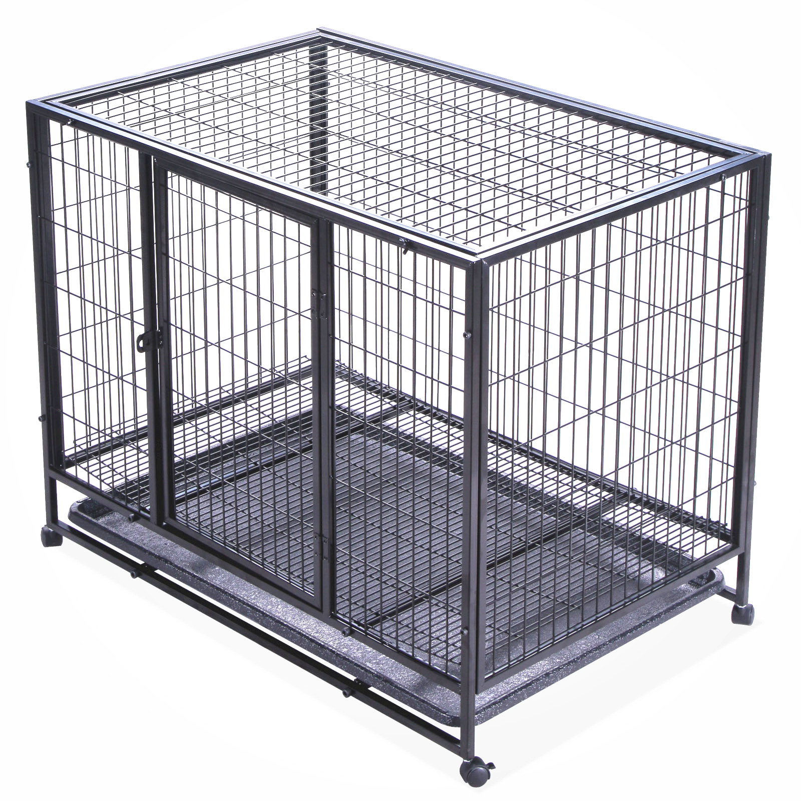 Heavy Duty Strong Metal dog cage with wheels