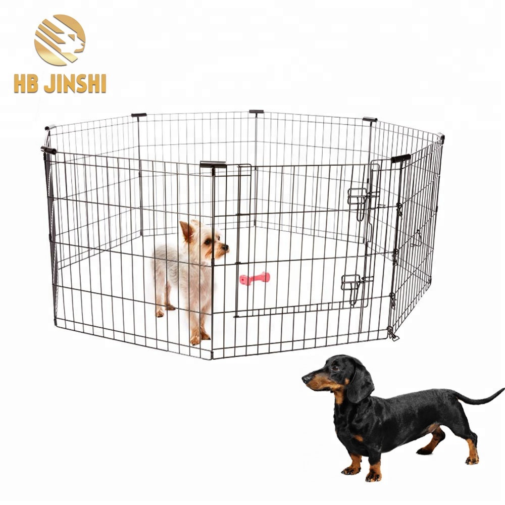 kavez za pse 8 panela 42"-crna igrališta za visoke pse/ sklopivi kavez za pse