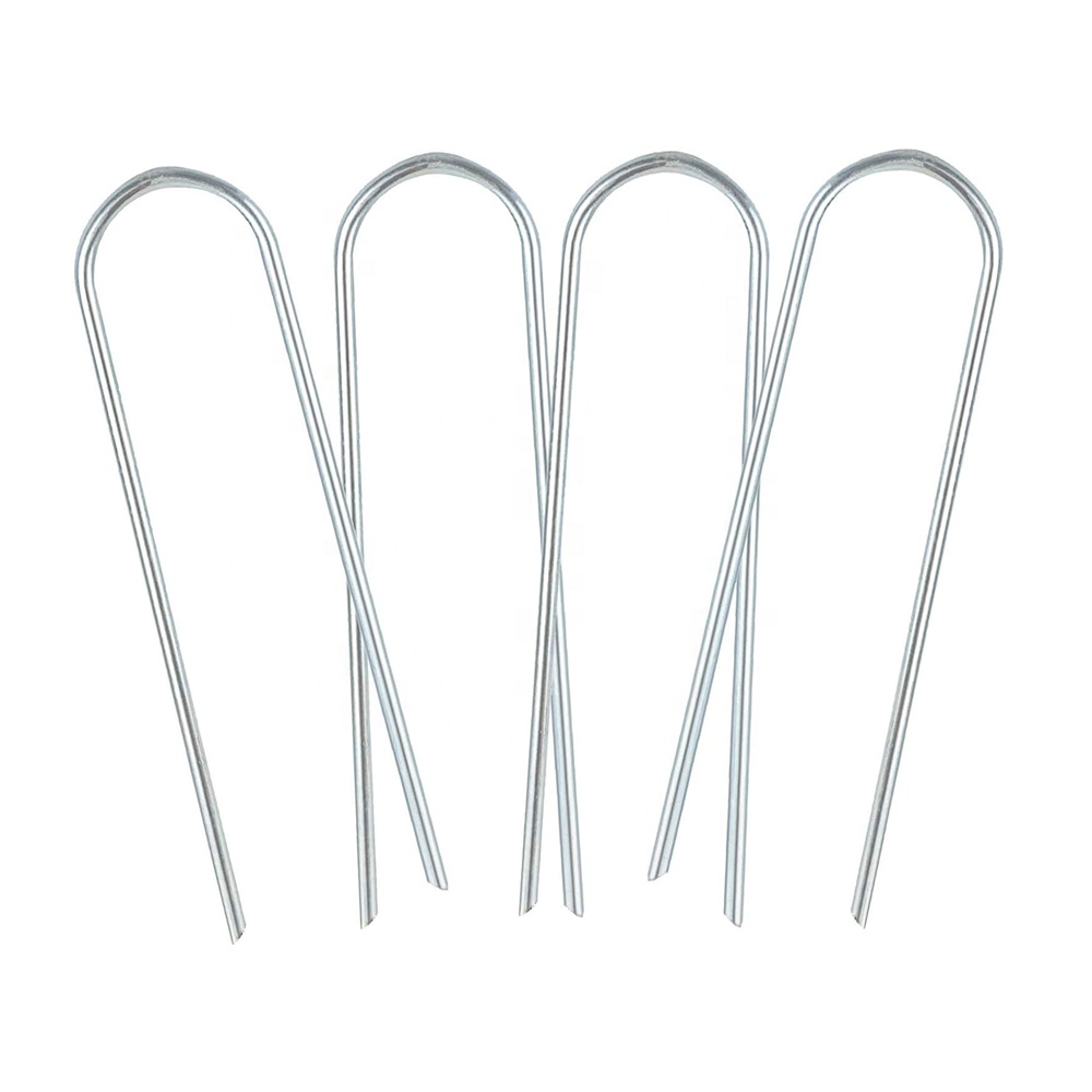 Wind Stakes 4 Packs Metal Galvanized U Anchors for Trampoline