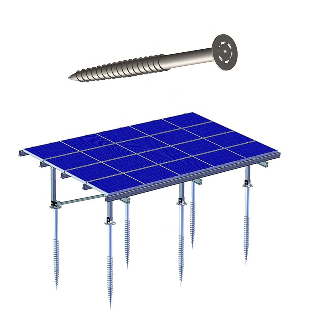 PV foundation post ground screw anchor solar mounting component karolo ea fatše