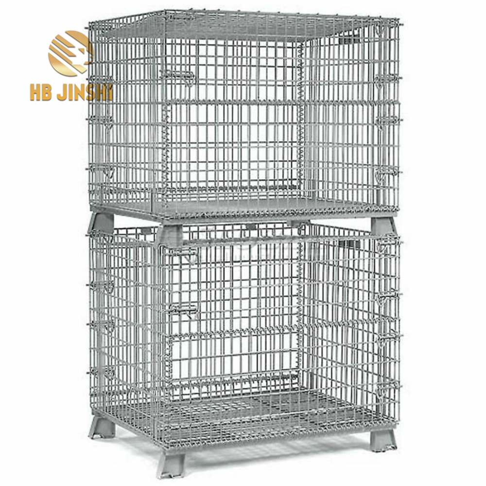 6mm Thickness Industrial Pallet Racks Steel Wire Mesh Containers Stackable