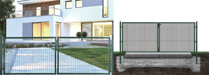 Double metal garden gate